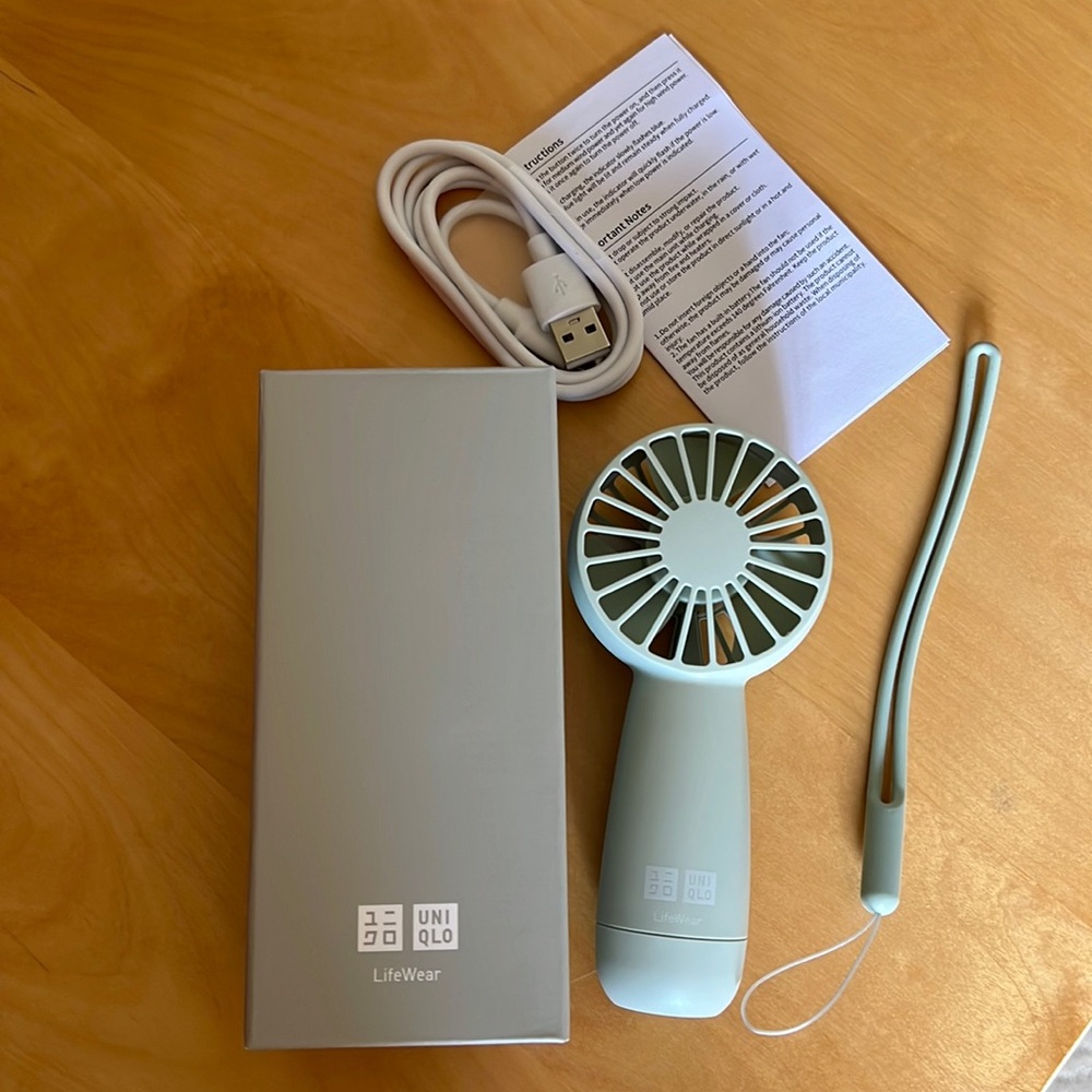 Uniqlo Mini Portable Fan. New mint green